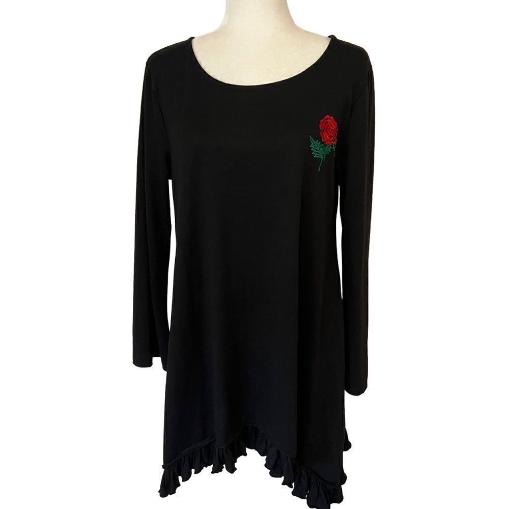Yak n Yeti Yoga Clothing Black Knit Tunic/Dress. Size Large. Great Condition!